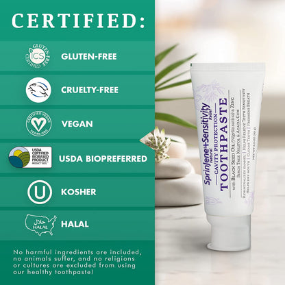 SprinJene Sensitivity Relief Toothpaste – Fluoride, Sensitive Teeth, USA
