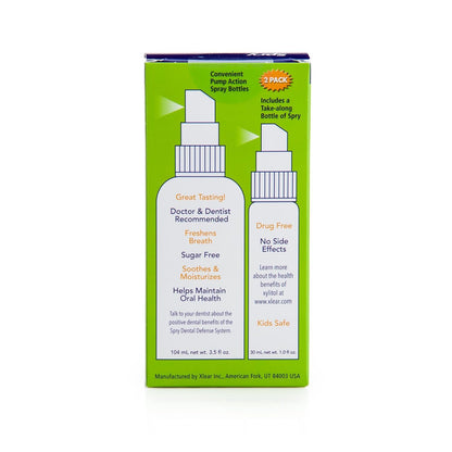 Spry Natural Xylitol Dry Mouth Spray – On-The-Go Spearmint, Non-GMO, Gluten-Free (Pack of 2, 4.5 fl oz)