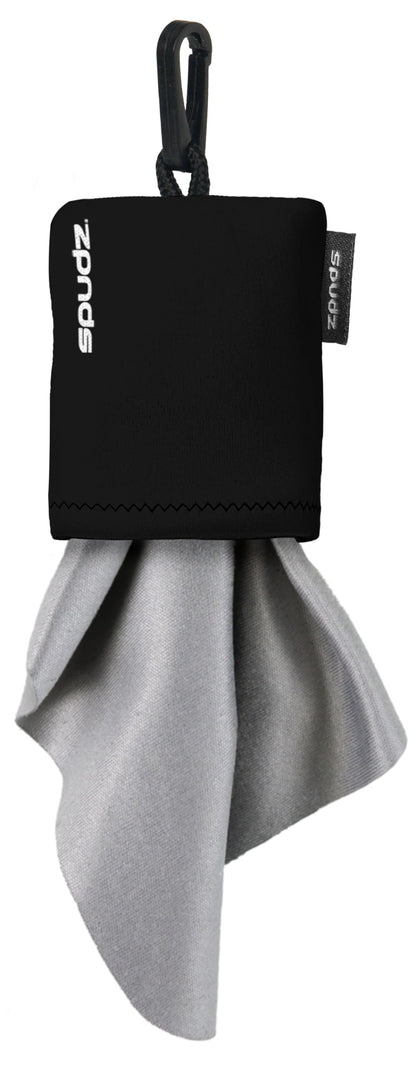 SPUDZ Classic Microfiber Lens Cleaner with Clip-On Pouch – 10x10 in | For Glasses, Binoculars, Scopes