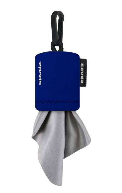 SPUDZ Ultra Microfiber Lens Cleaner – Navy Blue, 6x6 in | Closable Pouch (2-Pack)
