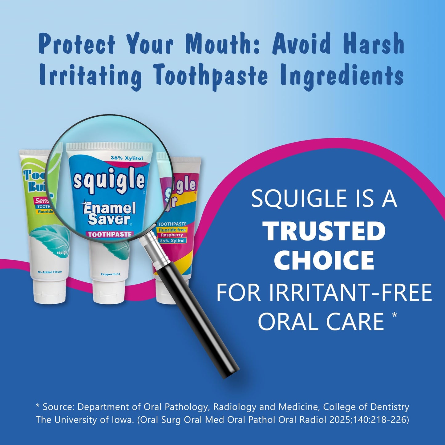 Squigle Enamel Saver Toothpaste (6 Pack) – SLS-Free, 36% Xylitol, Canker Sore Prevention