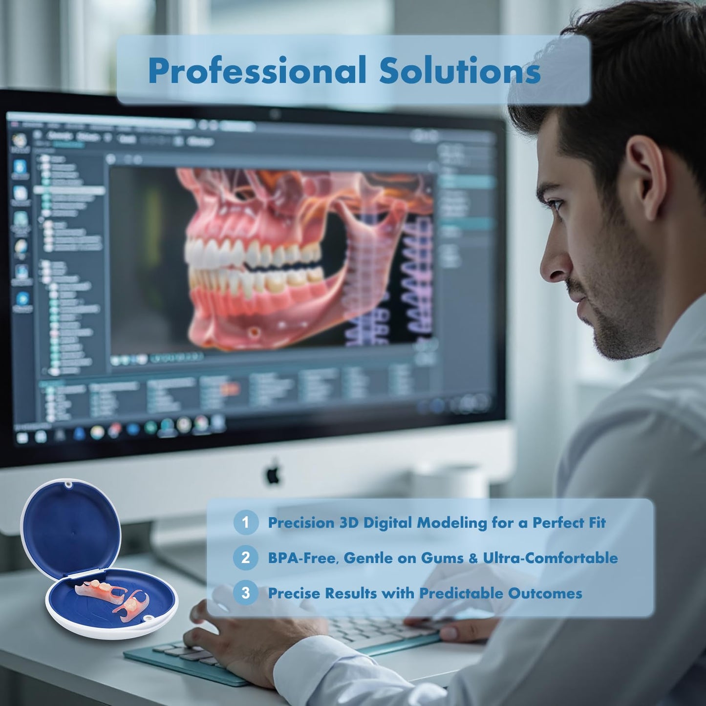 Custom Removable Dentures – Personalized Partial Dentures with Storage Case (1-6 Teeth)
