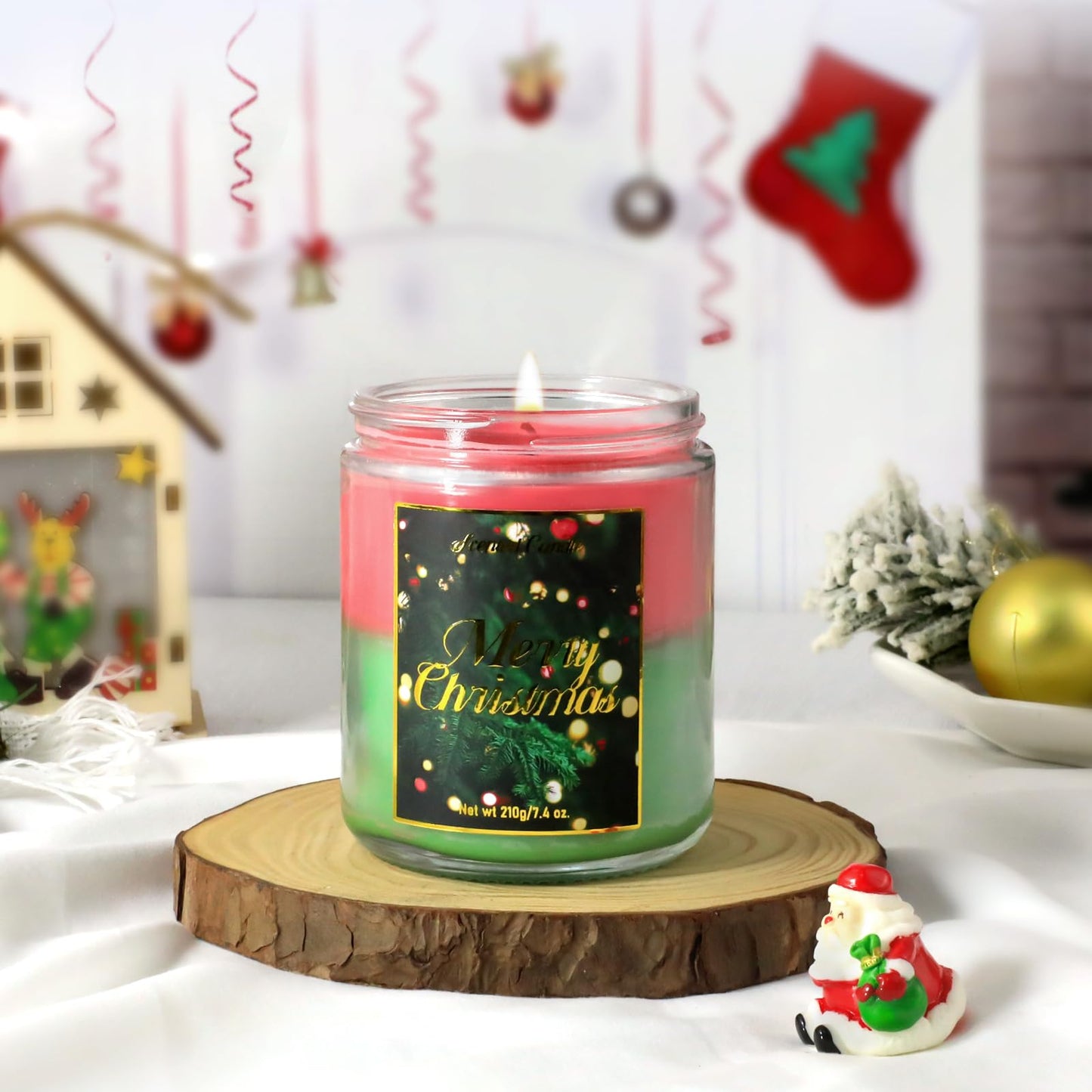 STRN Handmade Christmas Candle Gift - Cedar & Apple Cinnamon Soy Wax (200g)