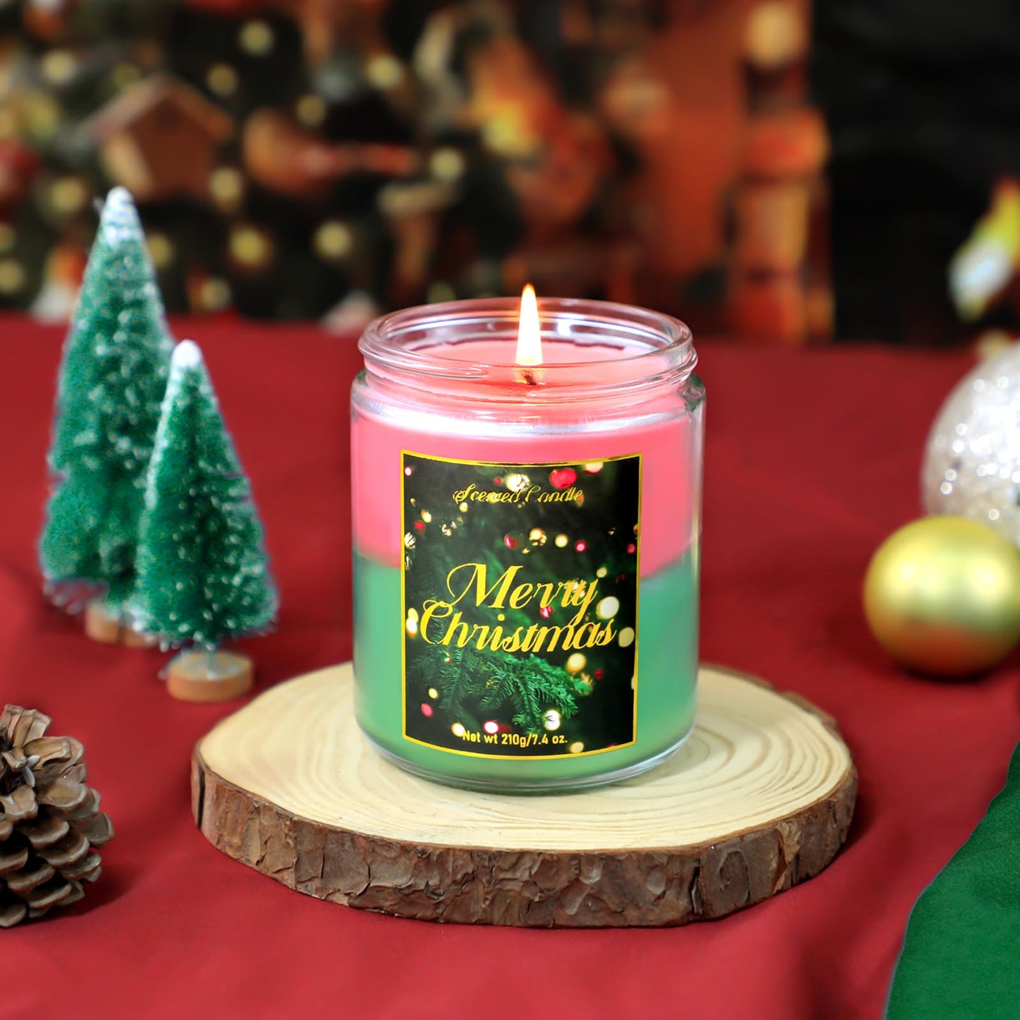 STRN Handmade Christmas Candle Gift - Cedar & Apple Cinnamon Soy Wax (200g)