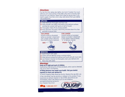 Super Poli-Grip 07801 Denture Powder (Pack of 6) - Strong Hold and Comfort