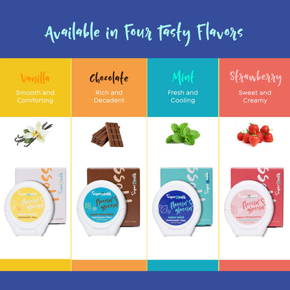 SuperMouth Fluoride-Free Floss – Expanding Floss for Plaque Removal & Enamel Support – Gentle Formula for Kids, Adults & Pregnant Women– Nano-Hydroxyapatite + Vitamins D3 & K2 – 4 Delicious Flavors