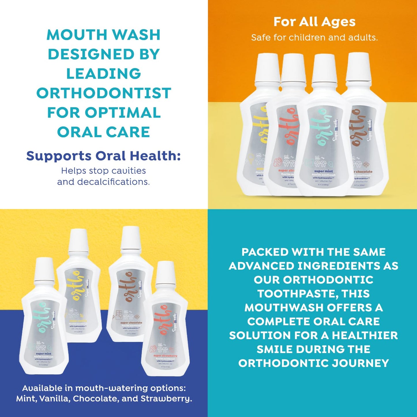 SuperMouth Ortho Mouthwash – Fluoride + Nano-Hydroxyapatite for Braces