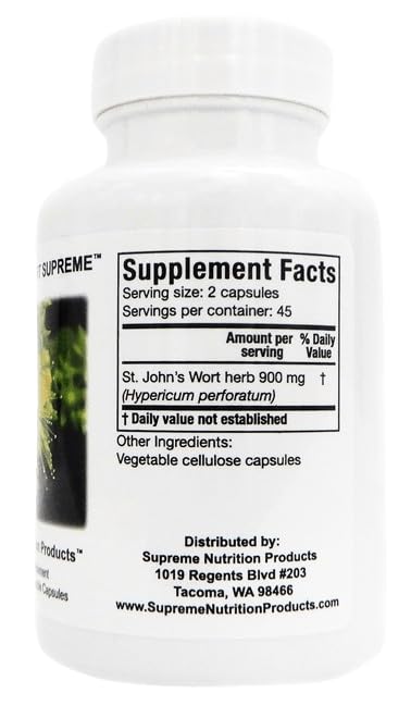 Supreme Nutrition St. John’s Wort Capsules – 90 Count, Pack of 2
