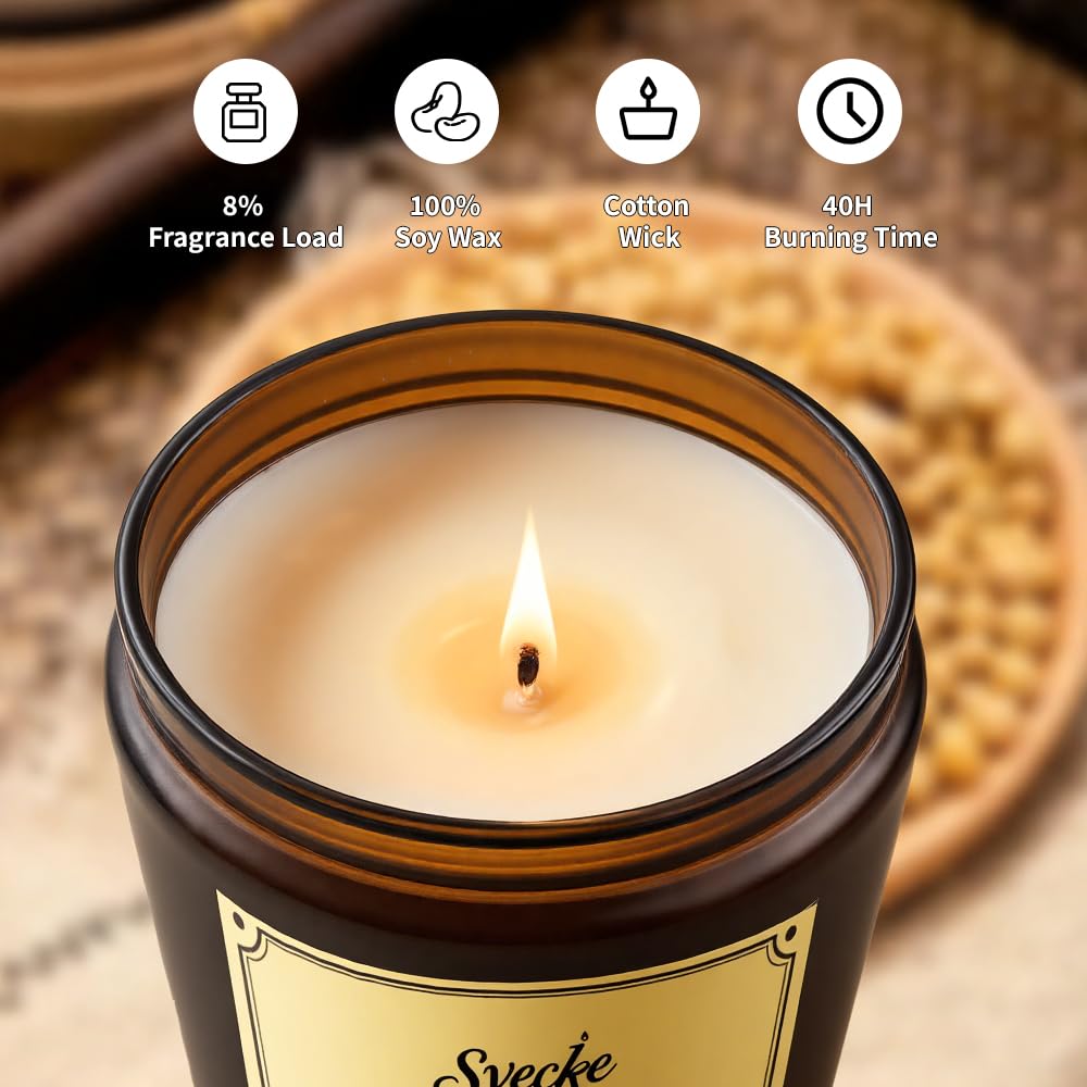 SVECKE 6 Pack 42oz Fall Scented Soy Candles – Aromatherapy Gift Set