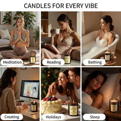 SVECKE Coconut Vanilla Scented Candles - 7oz Soy Wax Jar, Long-Lasting Aromatherapy
