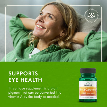 Swanson Beta-Carotene (Vitamin A) 25000 IU (7500 mcg) 100 Softgels