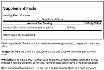 Swanson Cilantro (Coriander) 425 mg 60 Caps Premium - (2 Pack) | Swanson Health