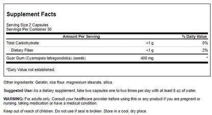 Swanson Full Spectrum Guar Gum 400 mg - 60 Capsules