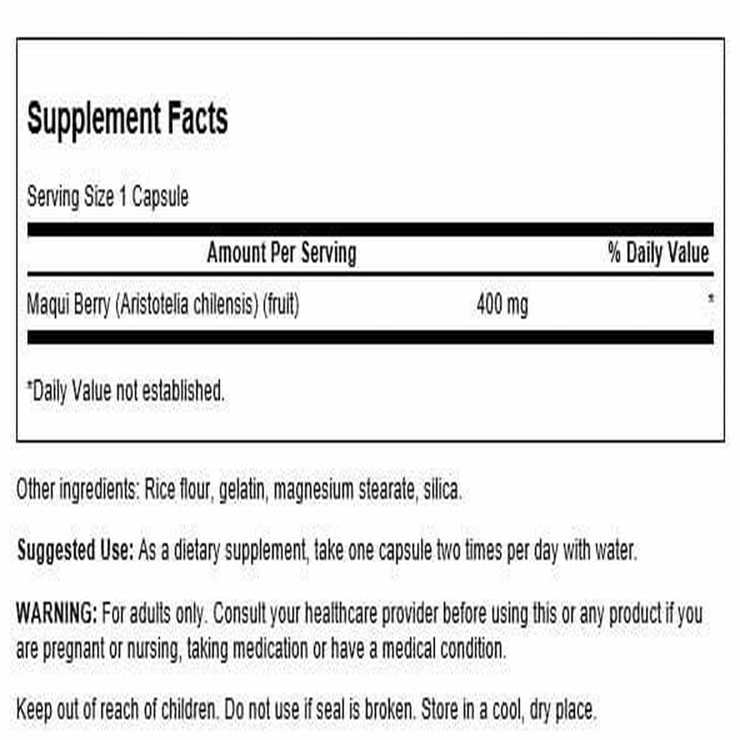 Swanson Full Spectrum Maqui Berry 400 mg - 60 Caps (2 Pack) | Antioxidant Support