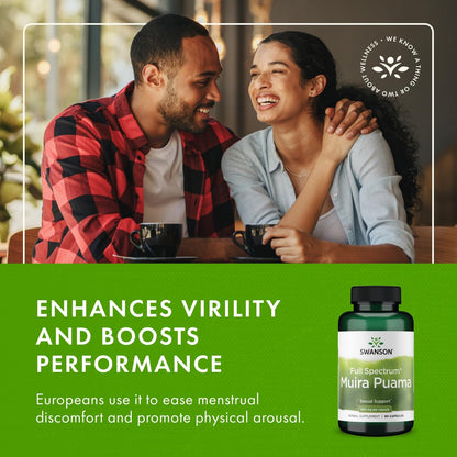 Swanson Muira Puama Root Supplement 400 mg – Virility & Libido Support, 90 Capsules