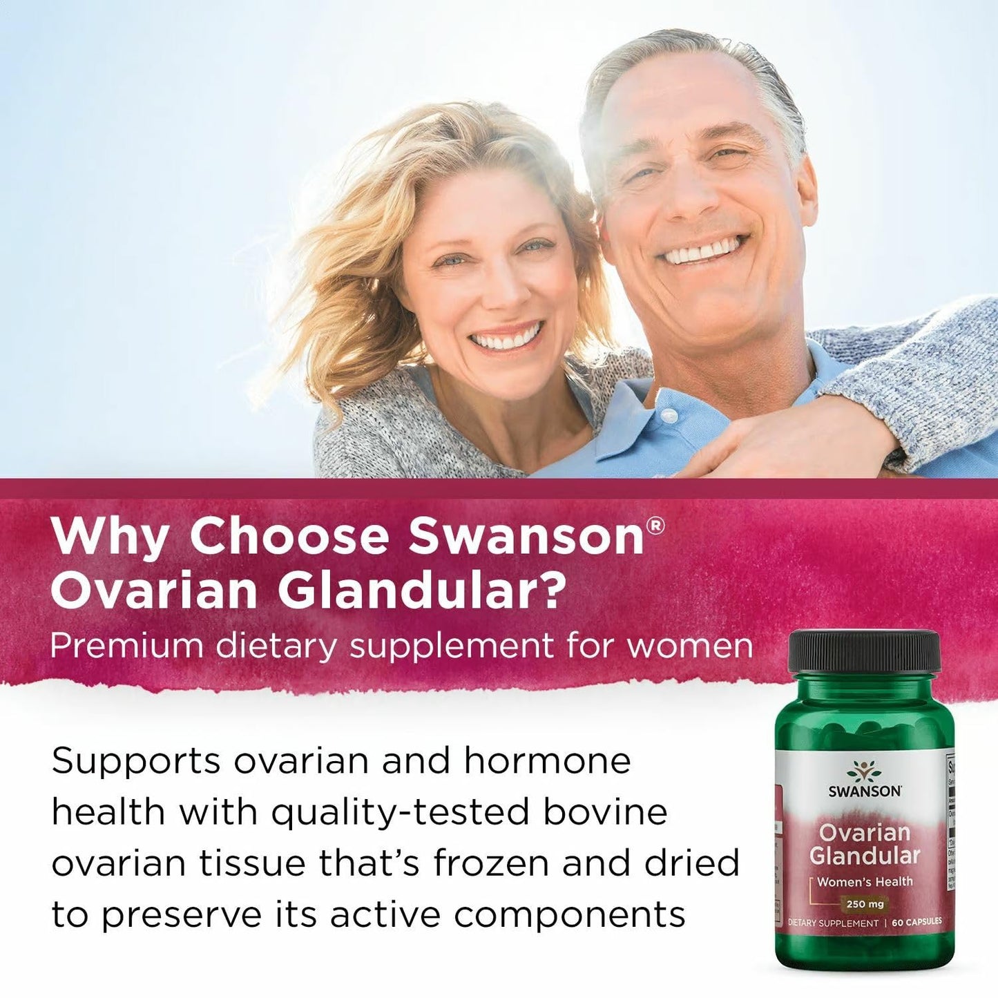 Swanson Ovarian Glandular - Women's Health Supplement, 60 Caps, 250mg (2 Pack)