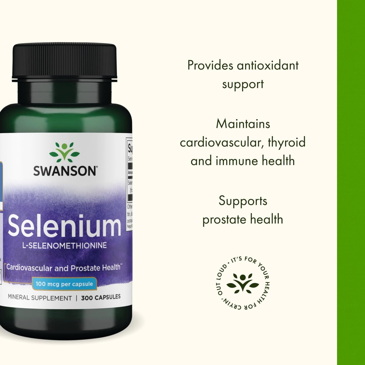 Swanson Selenium (L-Selenomethionine) – Heart & Prostate Health – 300 Capsules, 100 mcg