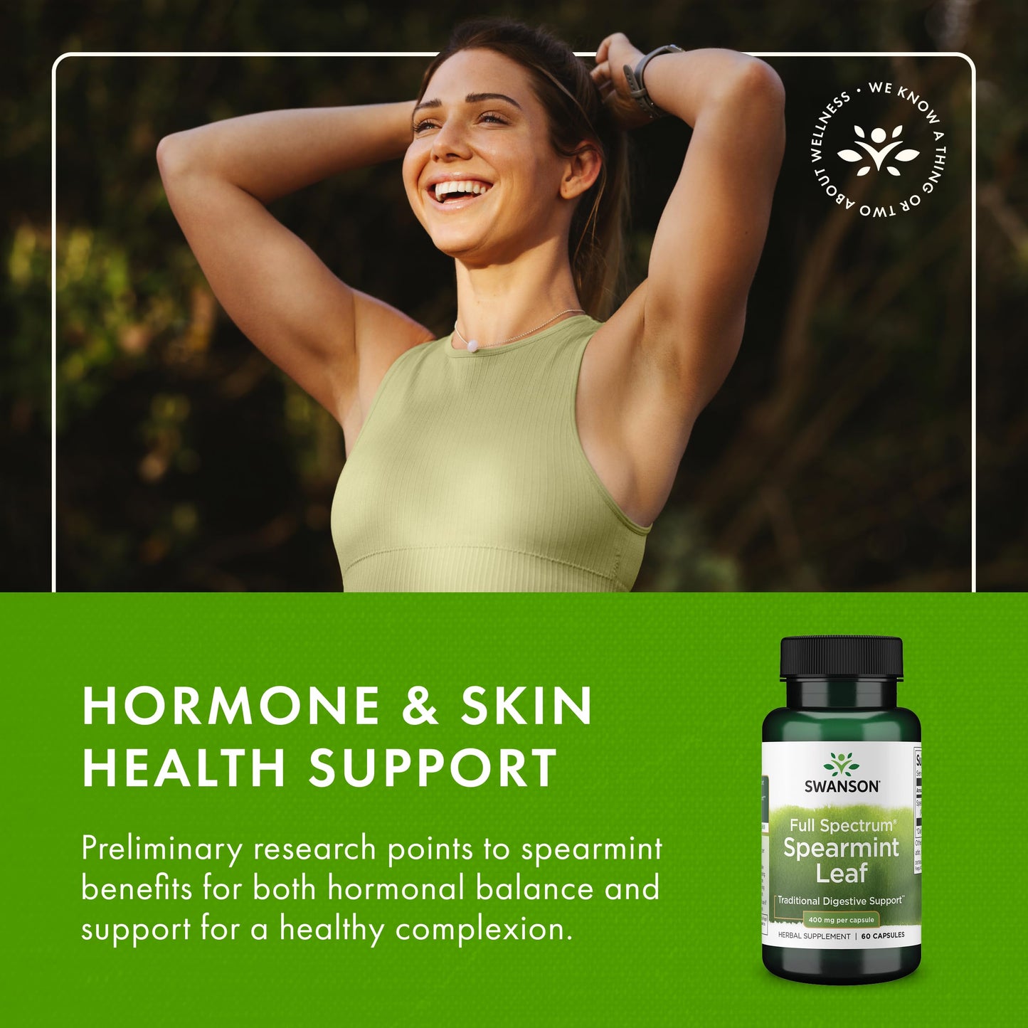 Swanson Spearmint Leaf Full Spectrum 60 Caps – Digestive Health Support