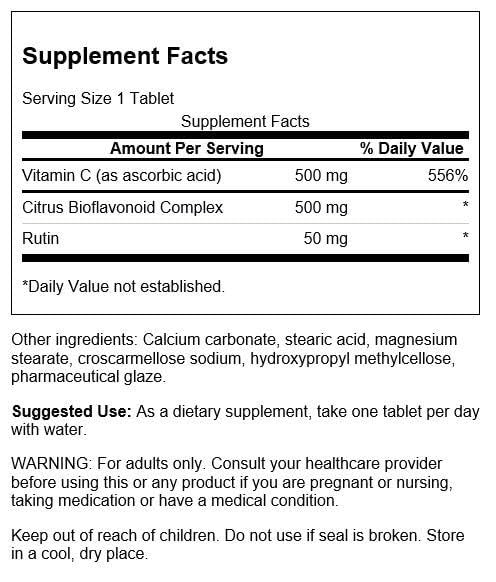 Swanson Supreme Vitamin C Complex 250 Tabs | Immune Support with Citrus Bioflavonoids