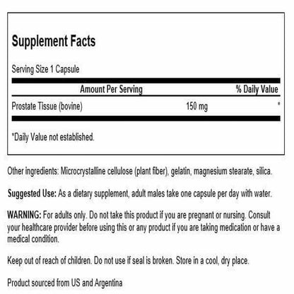 Swanson Raw Prostate Glandular 150 mg - 60 Capsules | Prostate Support