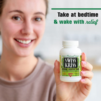 Swiss Kriss Herbal Laxatives Tablets – Gentle, Natural Relief for Adults & Kids 6+ | 120 Tablets