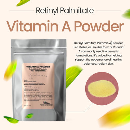 Vitamin A Powder – Retinyl Palmitate & Retinol (1 oz / 28 g) USP & Cosmetic Grade | Talsen