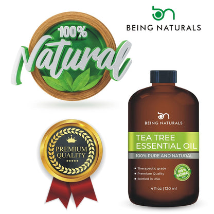 Tea Tree Essential Oil - 4 oz, 100% Pure & Natural with Glass Dropper