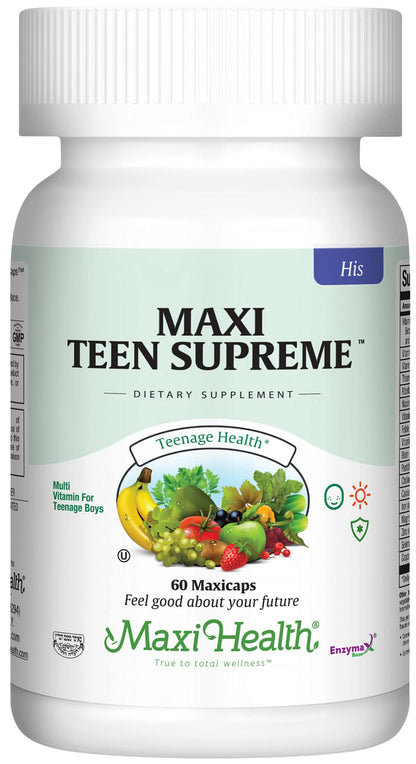 Teen Vitamins for Boys 12-17 – Multivitamin Supreme with D3, Iron, Calcium | 60 Count