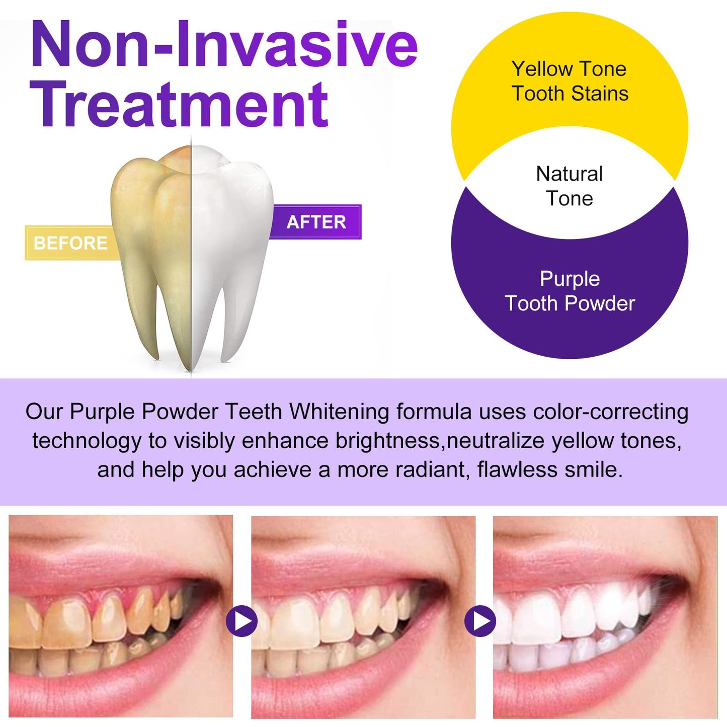 Teeth Whitening Powder 15g - Removes Stains, No Sensitivity | Coffee, Tea & Tobacco
