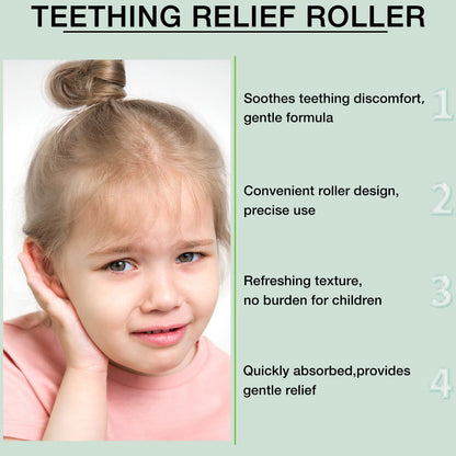 Teething Roller for Babies - All Natural Chamomile & Rose Oil (3 PCS)