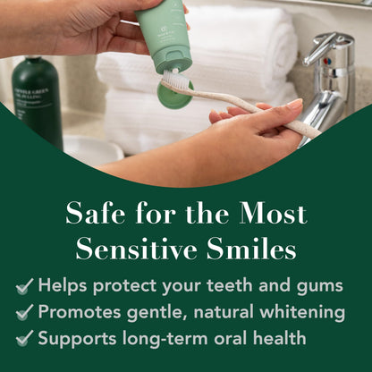 Terra & Co. Gentle Green Micro-Hydroxyapatite Toothpaste for Sensitive Teeth – USA-Made, Vitamin B12, Fluoride-Free, Vegan, SLS-Free – Mint, 3.4 oz