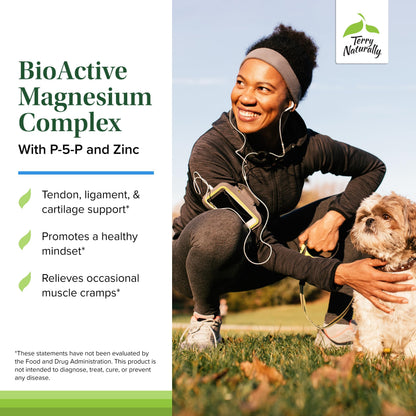 Terry Naturally BioActive Magnesium Complex – Bone & Heart Health Support – 120 Capsules