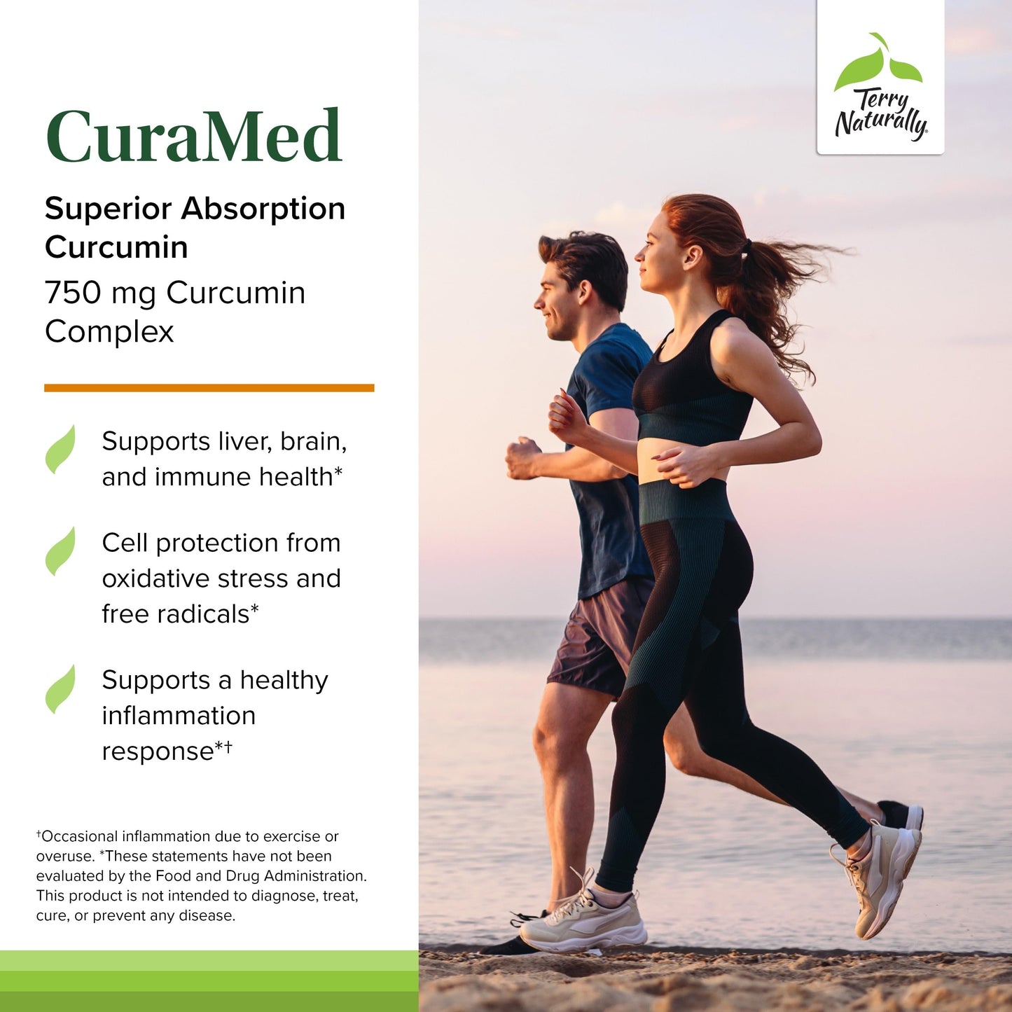 Terry Naturally CuraMed 750 mg – High-Potency Curcumin for Brain & Heart Support – 120 Softgels (Pack of 2)
