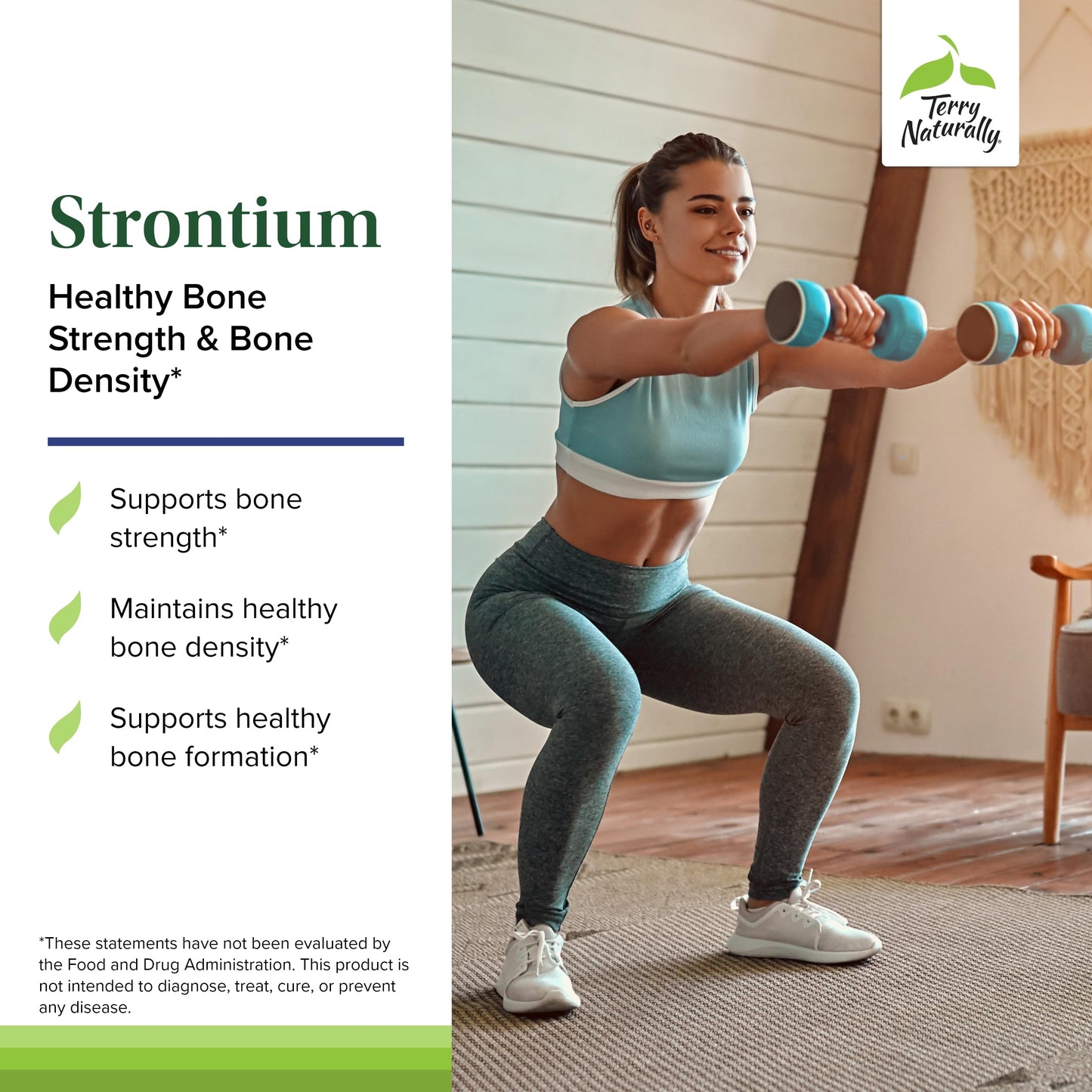 Terry Naturally Strontium – Bone Health & Strength Support | 60 Vegan Capsules
