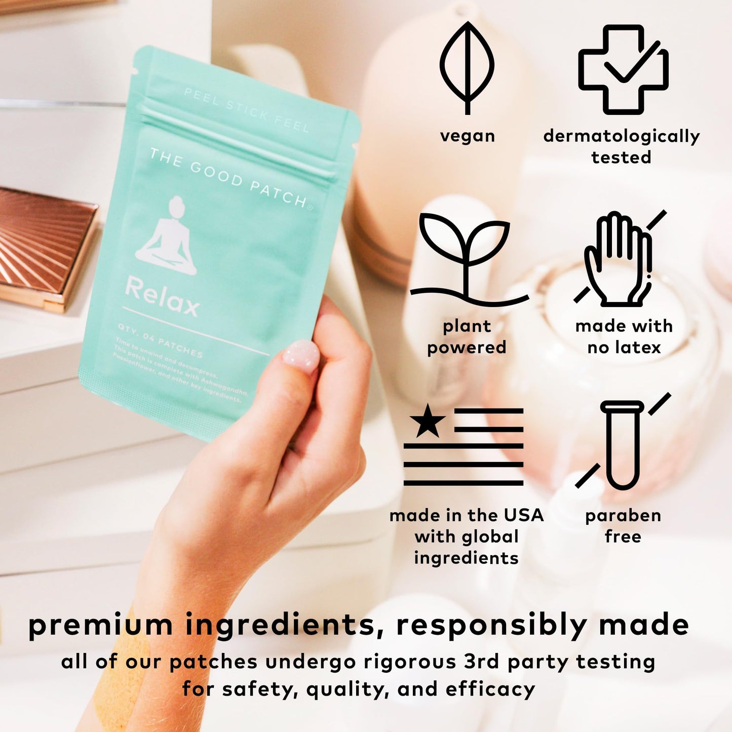 The Good Patch Relax Patches – Unwind with Ashwagandha & Ginger (8 Patches)