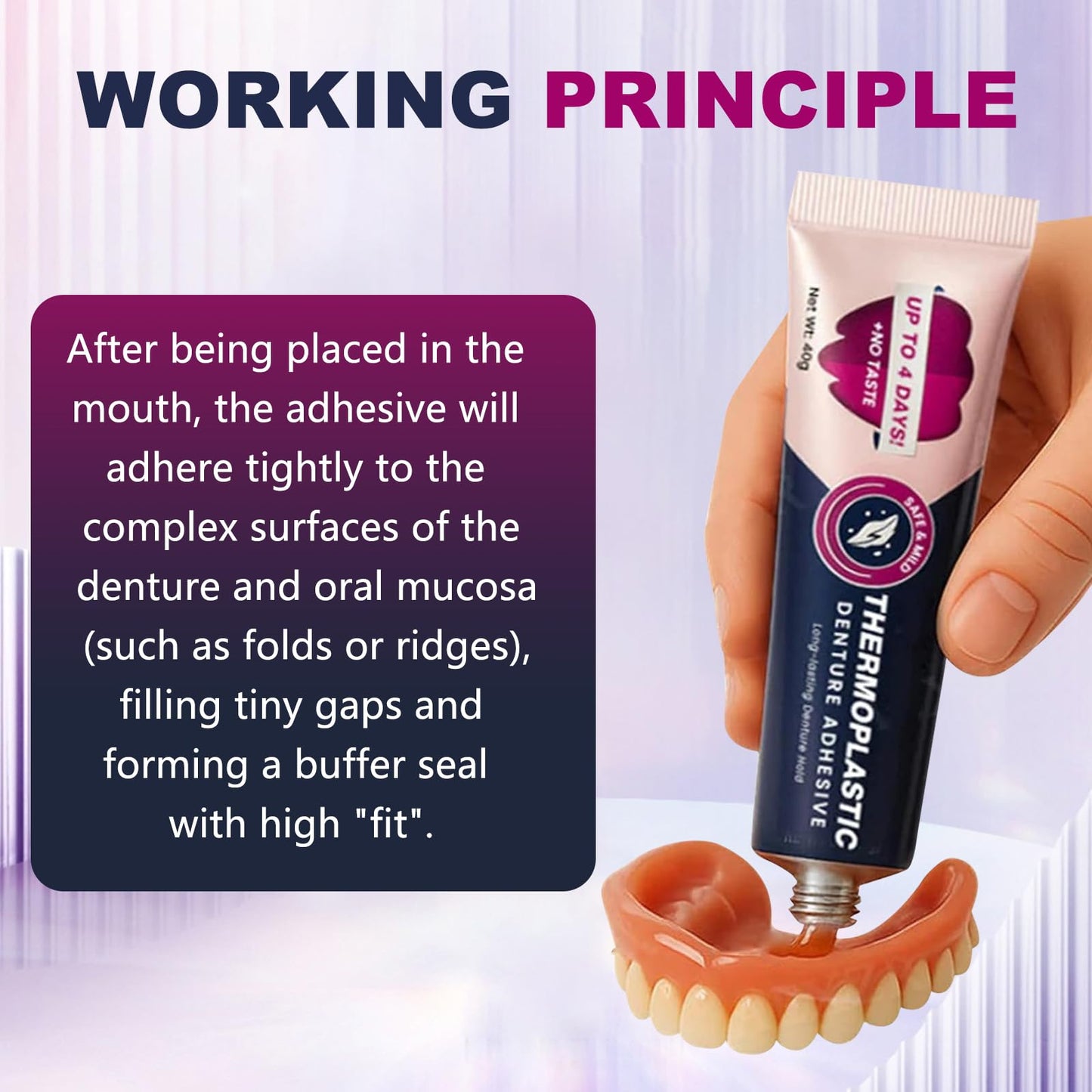 2Pcs Thermoplastic Denture Adhesive – Secure Dentures Up to 4 Days