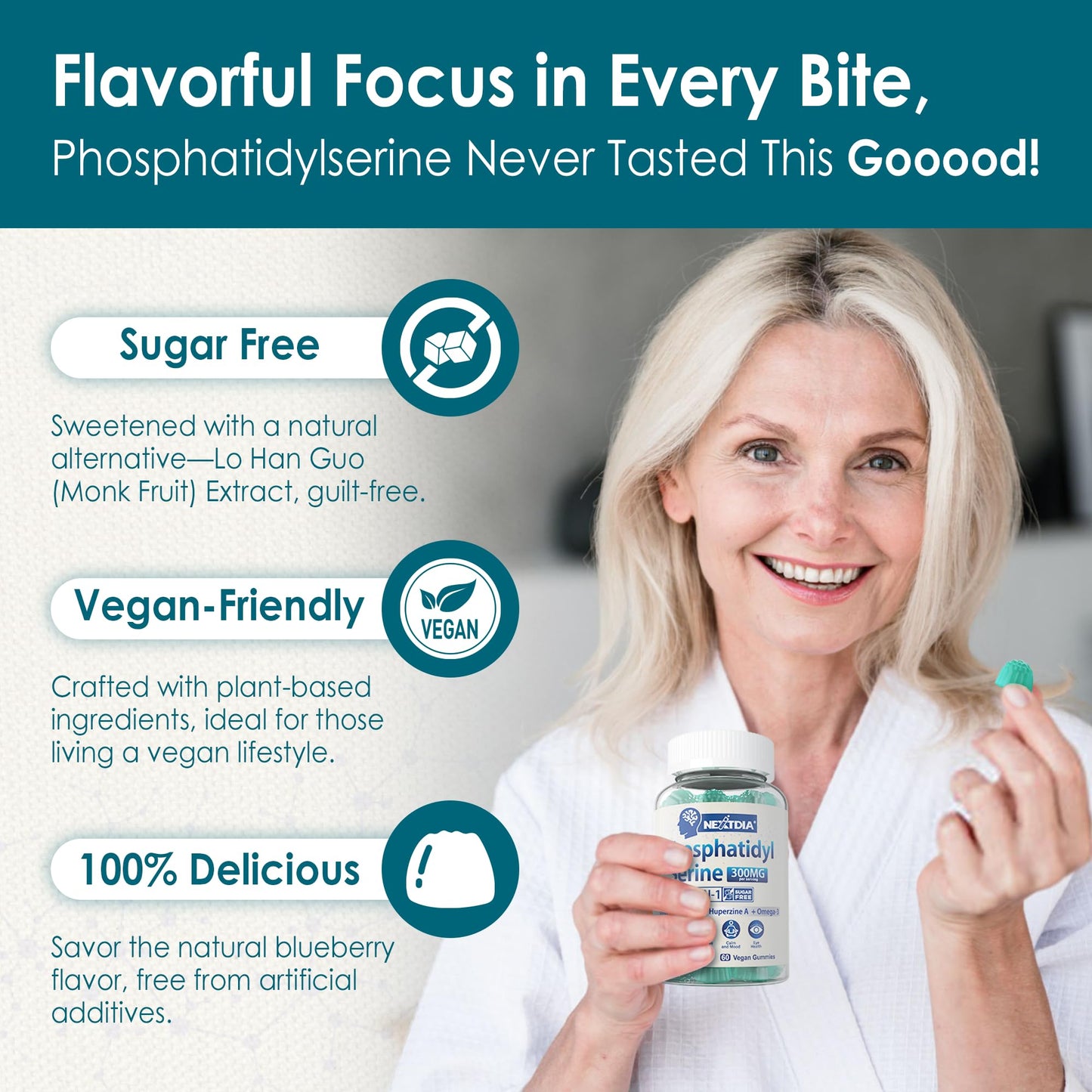 Phosphatidylserine Nootropic Gummies – Focus & Energy (60 Ct)