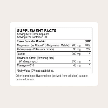 THORNE Heart Health Complex – CoQ10, Taurine & Hawthorn | 90 Capsules