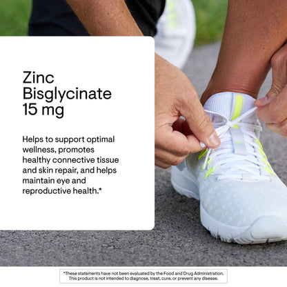 Thorne Zinc Bisglycinate 15mg – Immune Support, Skin & Eye Health | 60 Servings