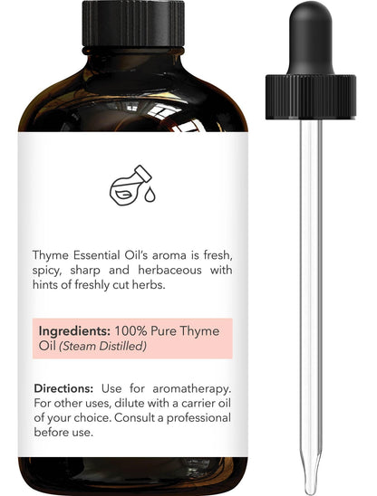 Brooklyn Botany Thyme Essential Oil – 4 Fl Oz | 100% Pure & Natural, Premium Grade