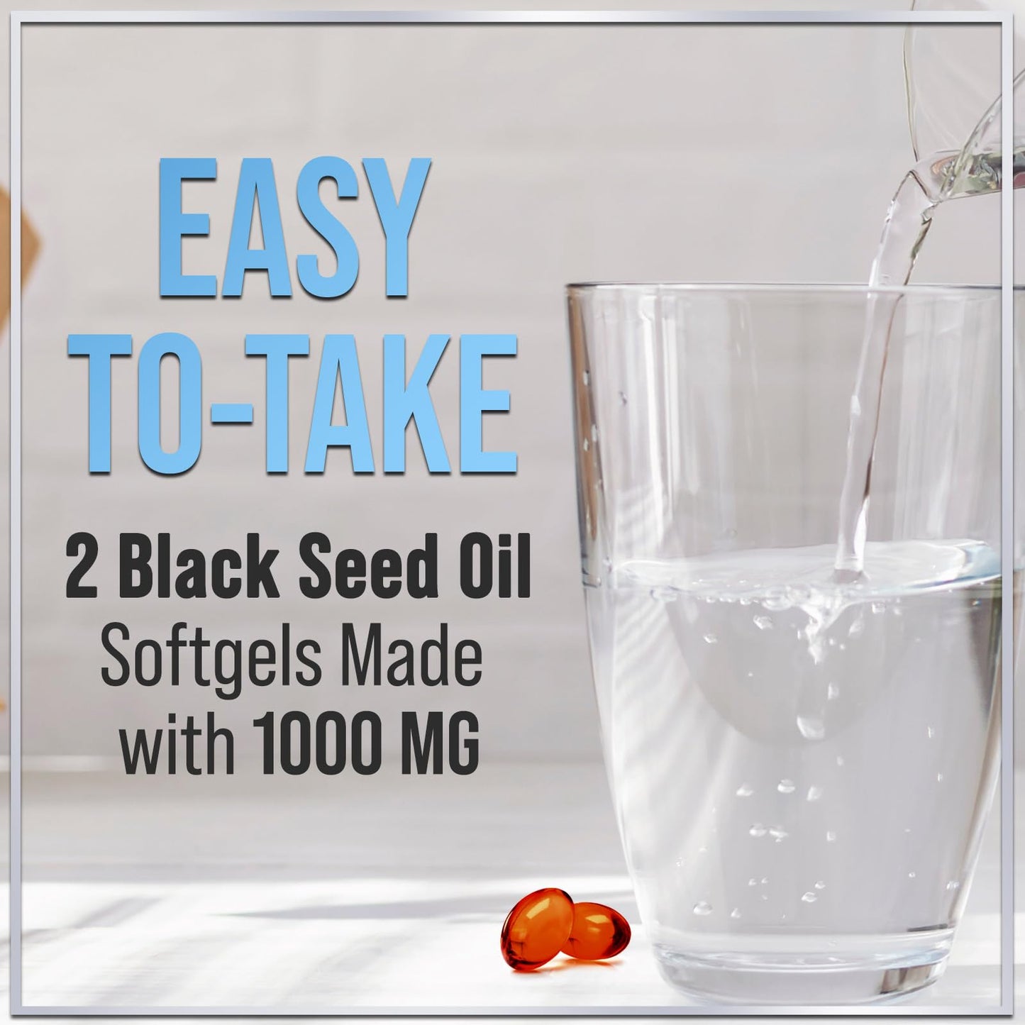 Black Seed Oil Softgels 1000mg – Premium Nigella Sativa Blackseed, Non-GMO, USA Bottled