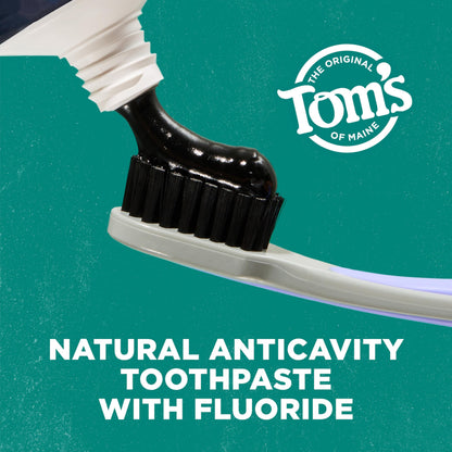 Tom's of Maine Activated Charcoal Toothpaste with Fluoride – Peppermint, 4.7 oz, 3-Pack