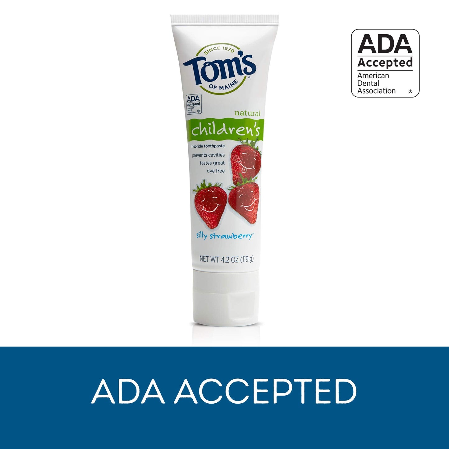 Tom's of Maine Anticavity Fluoride Kids Toothpaste – Silly Strawberry, 4.2 oz, 3 Count