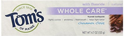 Tom's of Maine Natural Whole Care Toothpaste with Fluoride – Cinnamon Clove, 3 Count
