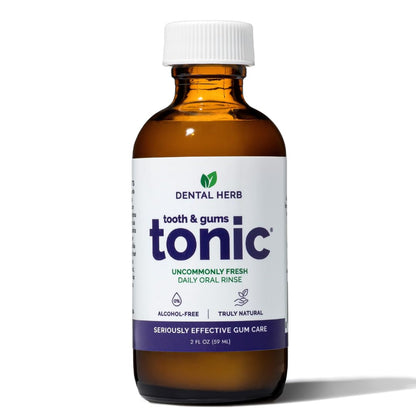 Natural Mouthwash Travel Size (2 oz) – Alcohol-Free Oral Rinse for Fresh Breath & Gum Health | Dentist Recommended Herbal Formula with Pure Essential Oils – Dental Herb Company Tooth & Gums Tonic