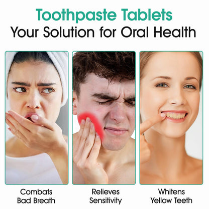 150P Toothpaste Tablets - Nano Hydroxyapatite, Fluoride & Plastic Free Travel Tabs (3.2 oz)