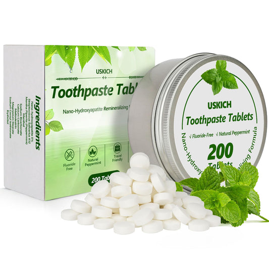 200 Pcs Toothpaste Tablets – Nano Hydroxyapatite Whitening, Fluoride-Free & Plastic-Free
