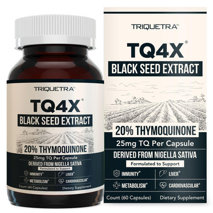 20% Thymoquinone Black Seed Oil Extract Capsules – TQ-Advanced 4X® (60:1, 60 Capsules, Vegan)