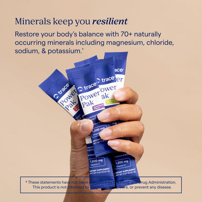 Trace Minerals Power Pak: 1200 mg Vitamin C + 70+ Trace Minerals – Sugar Free Citrus – 30 Packets
