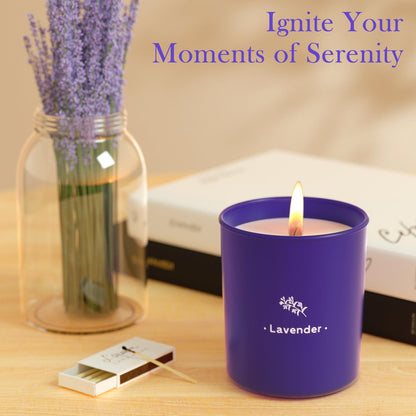 TranquilBliss Lavender Candles - 8 oz Soy Wax, Purple Jar, 2-Pack Gift for Women